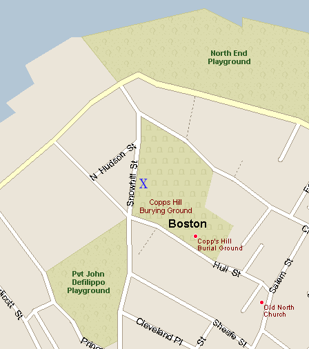 Prince Hall burial ground location map